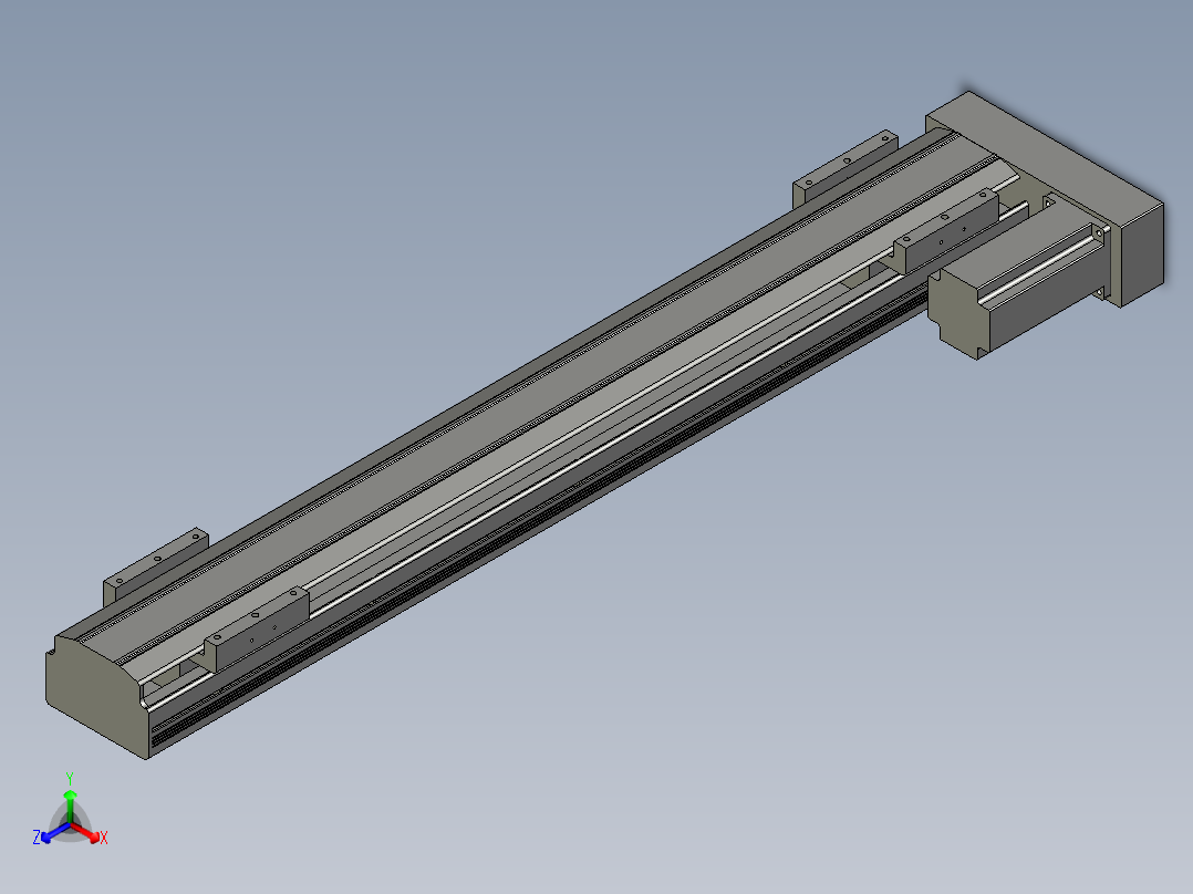 直线模组LHAT10-CA-S650-R-C3设计图纸正等轴测图