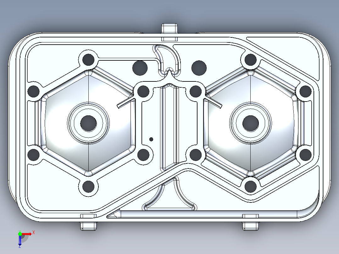 solidworks Rotax 657发动机缸盖设计俯视图