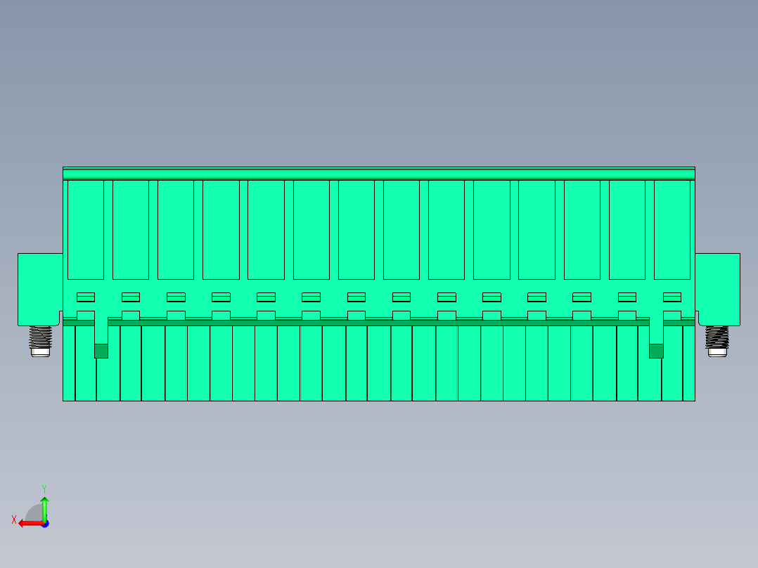 DEGSON 2EDG（M） 系列 5.0mm 螺丝锁紧可插拔接线端子组-2EDGKBM-5.0-14P-14-00AH后视图