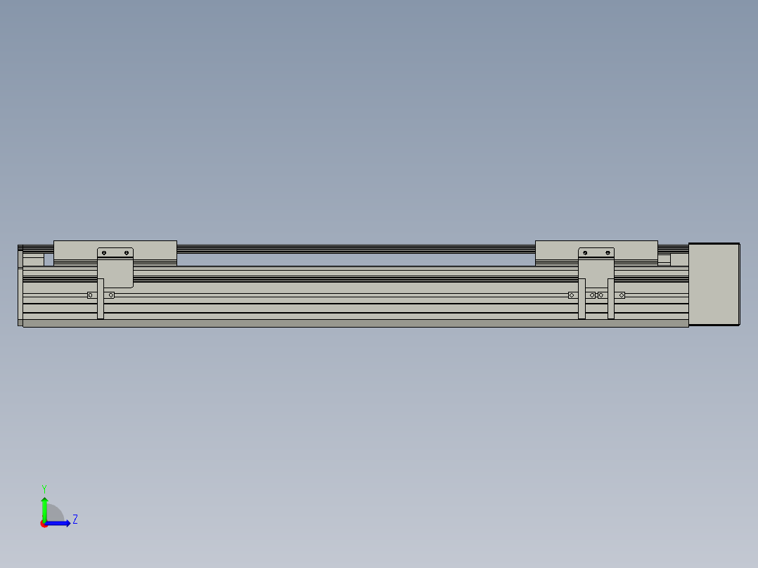 直线模组WG-LHA12-S450-L设计图纸左视图