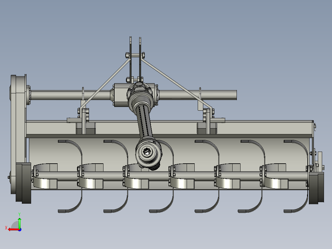 旋耕机3D后视图