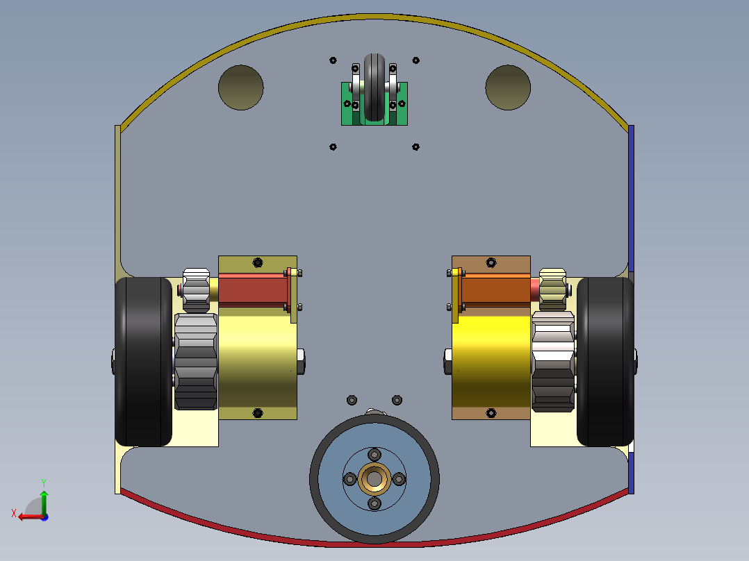 吸尘机器人模型后视图