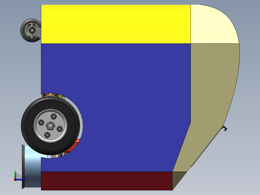 吸尘机器人模型左视图