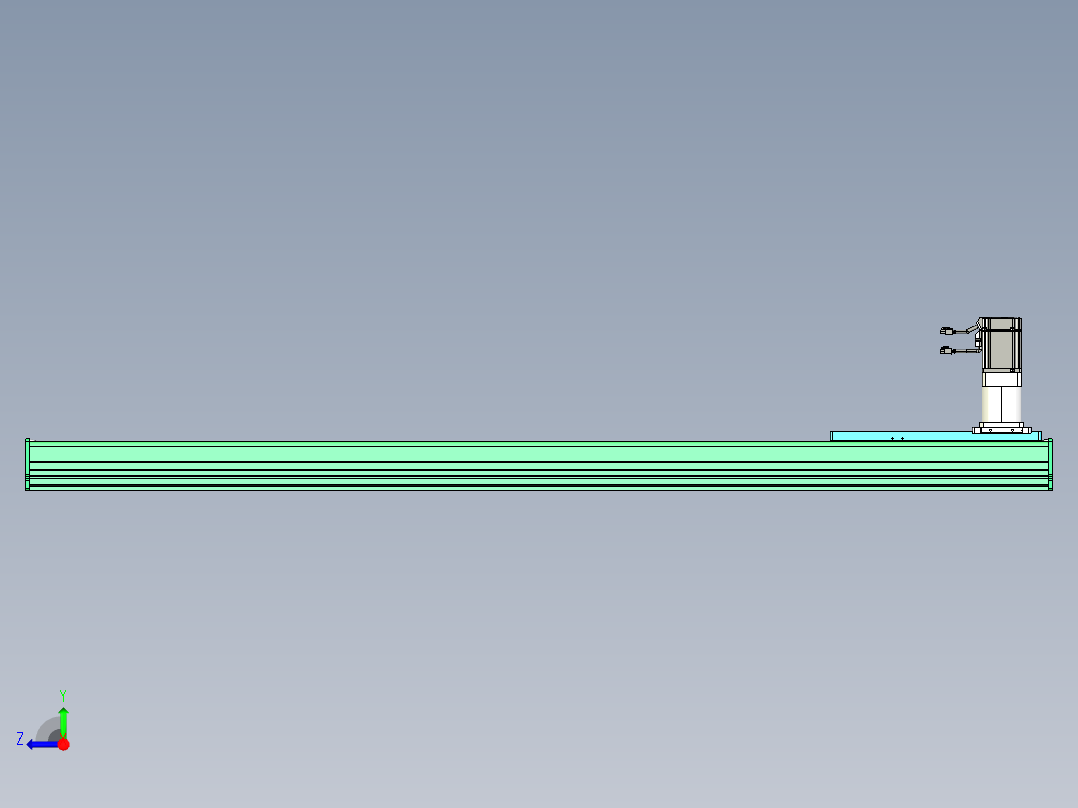 东锦齿条传动DH270G-L167-S1600-BU-减速机+750W右视图