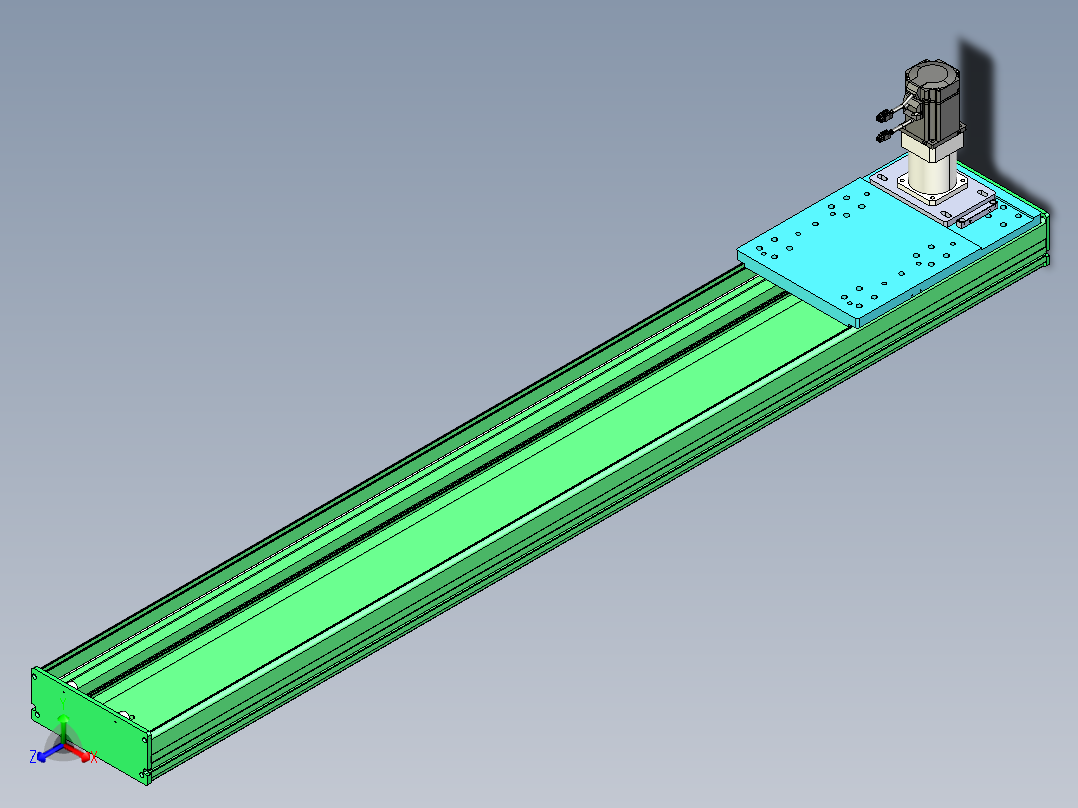 东锦齿条传动DH270G-L167-S1600-BU-减速机+750W正等轴测图