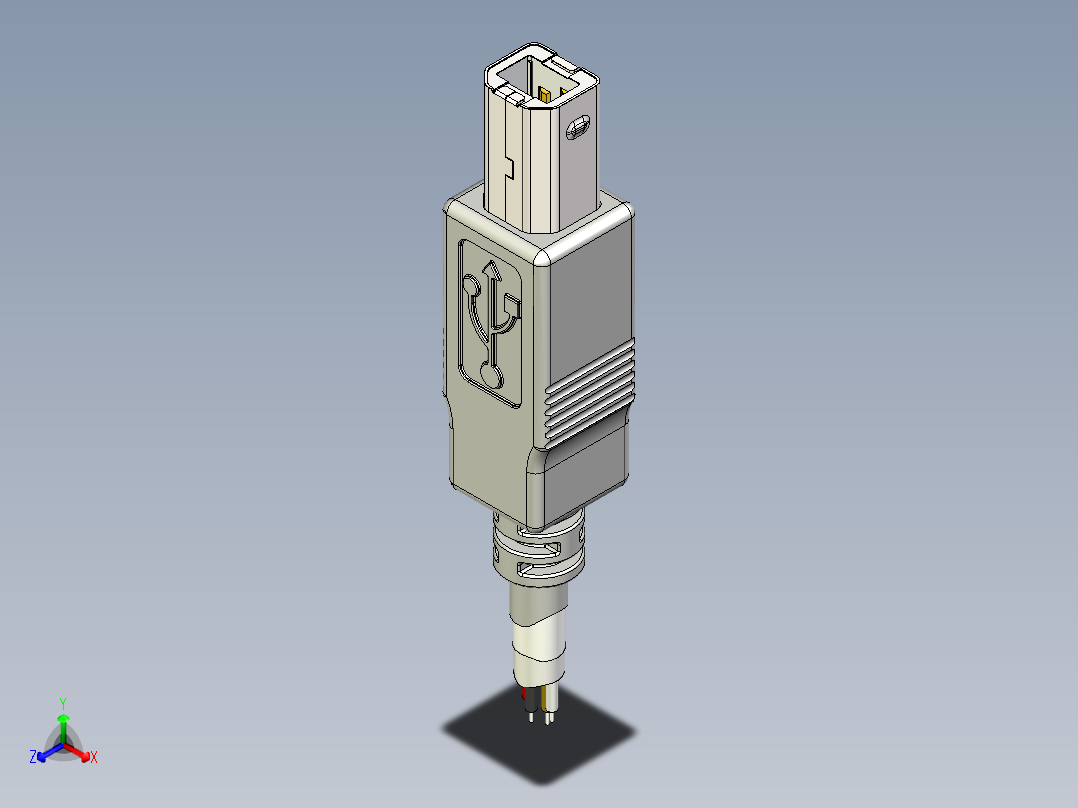 b型Usb数据线正等轴测图