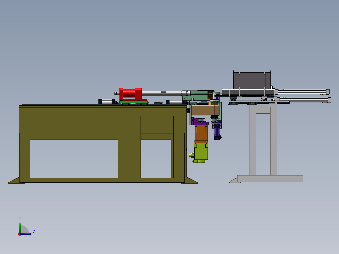 盘管校直切断弯管一体机左视图