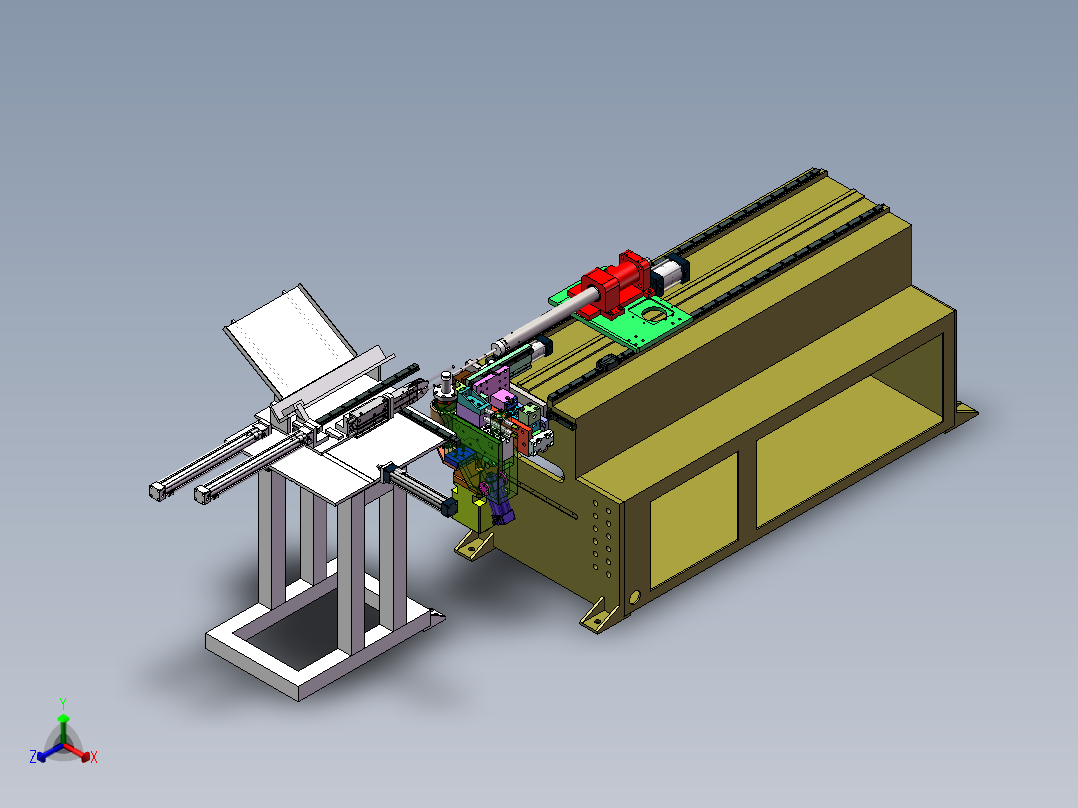 盘管校直切断弯管一体机正等轴测图