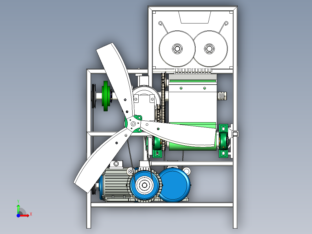 小型多功能切菜机三维设计前视图
