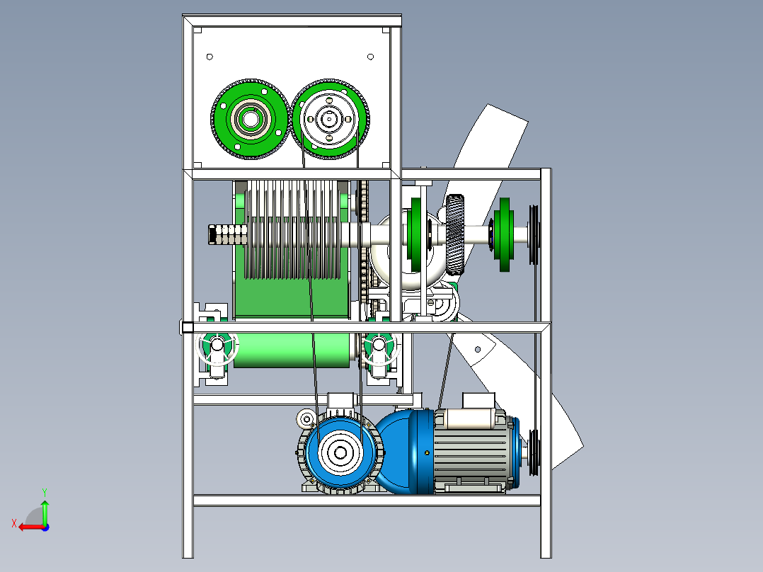小型多功能切菜机三维设计后视图