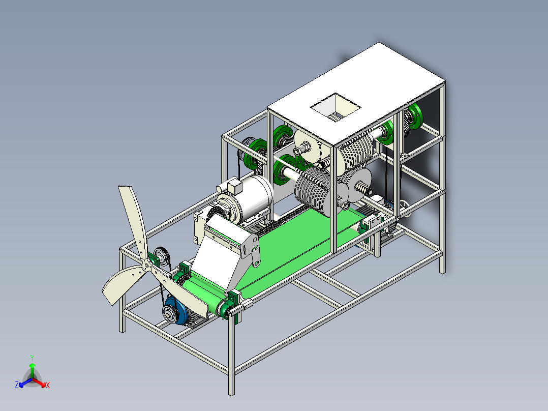 小型多功能切菜机三维设计正等轴测图