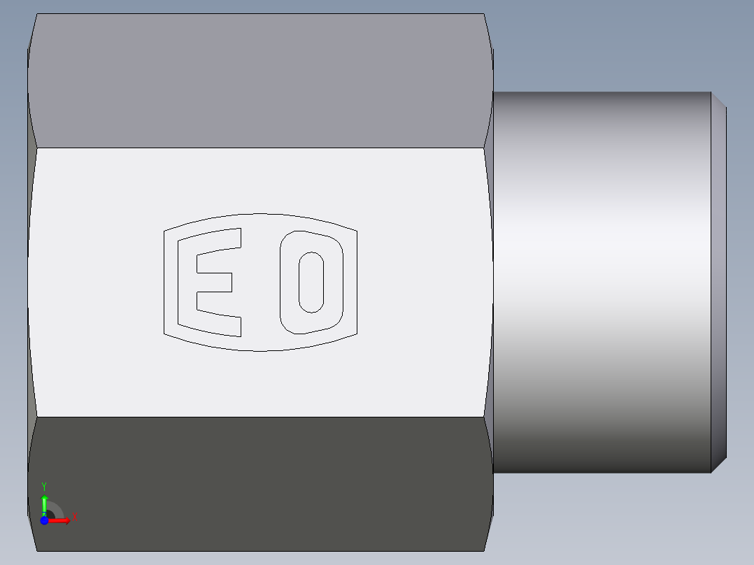 卡套式工业通用硬管接头EO_Swivel_connector_GAI12LM71X前视图