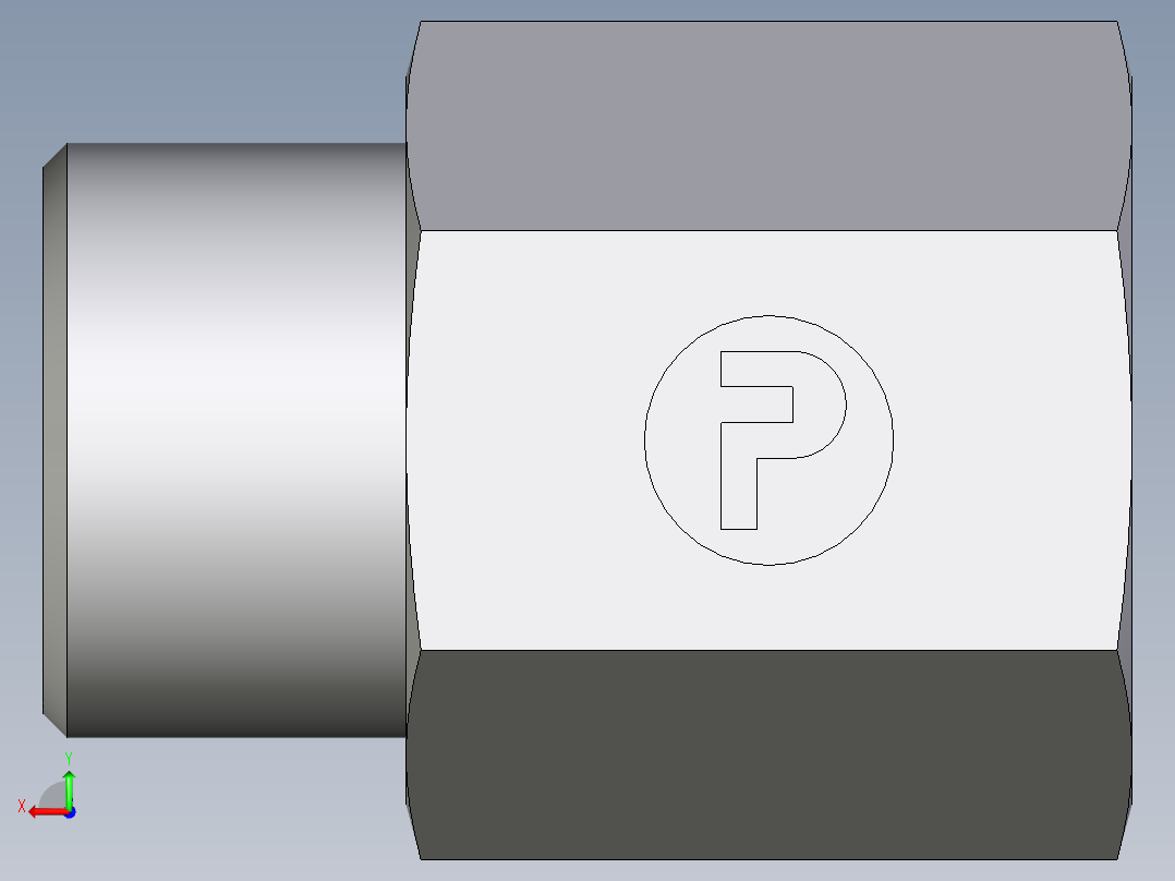 卡套式工业通用硬管接头EO_Swivel_connector_GAI12LM71X后视图