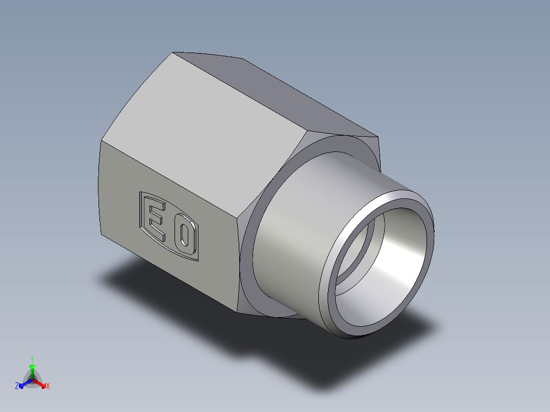 卡套式工业通用硬管接头EO_Swivel_connector_GAI12LM71X正等轴测图