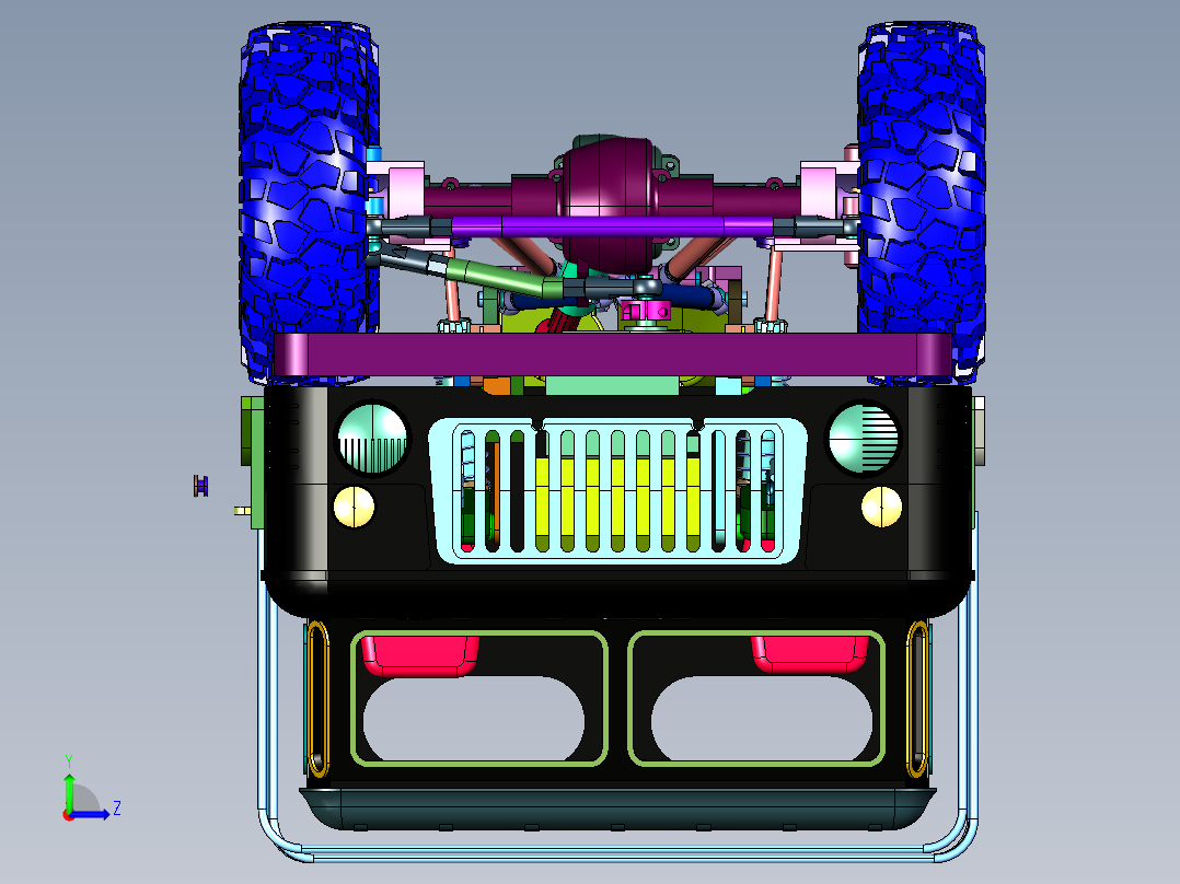 遥控重型越野电动载货车卡车左视图