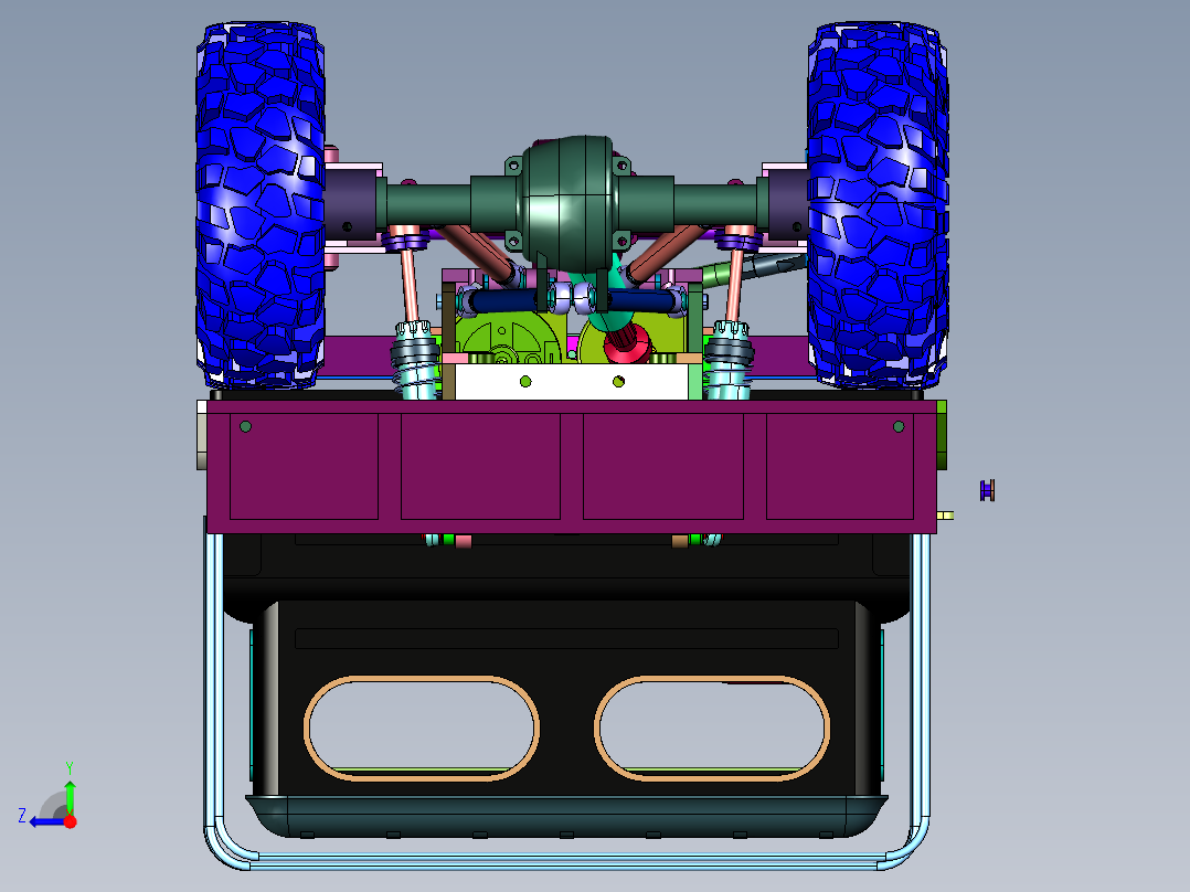 遥控重型越野电动载货车卡车右视图