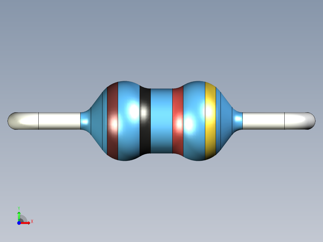 无源元件封装-RES-0.125W-H-MF前视图