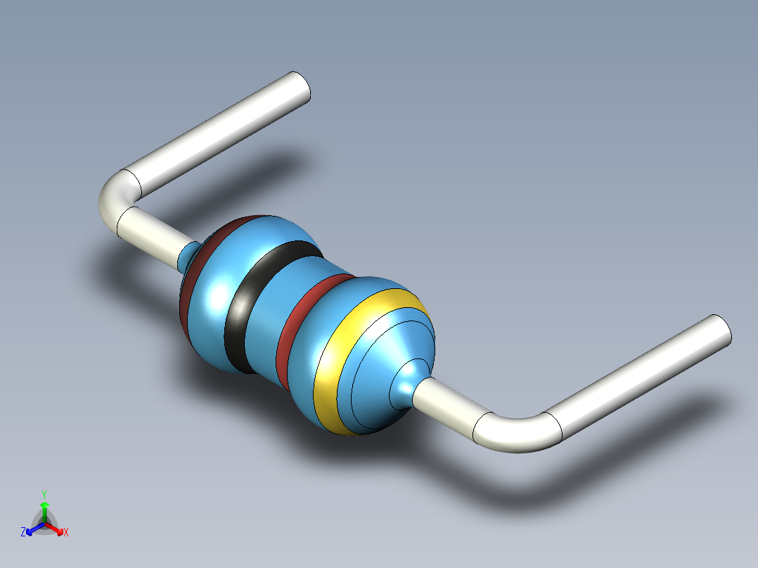 无源元件封装-RES-0.125W-H-MF正等轴测图