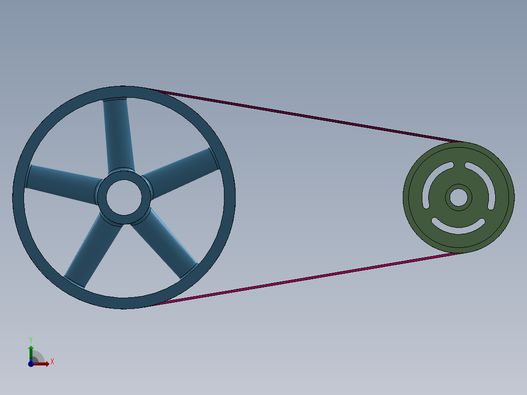 皮带和滑轮-6--sw三维 3d模型设计图前视图