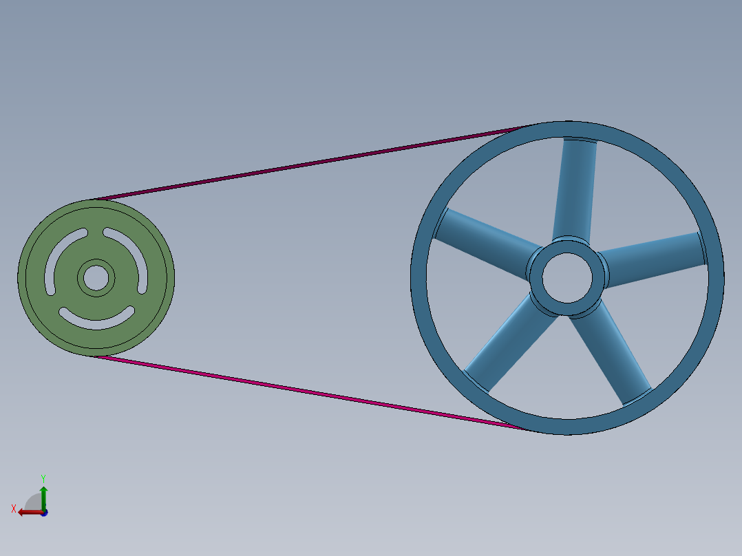 皮带和滑轮-6--sw三维 3d模型设计图后视图