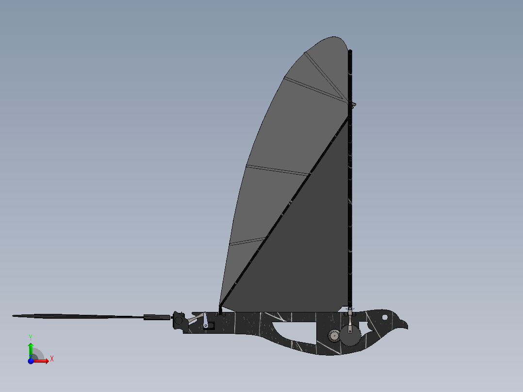 机械鸟模型图三维前视图