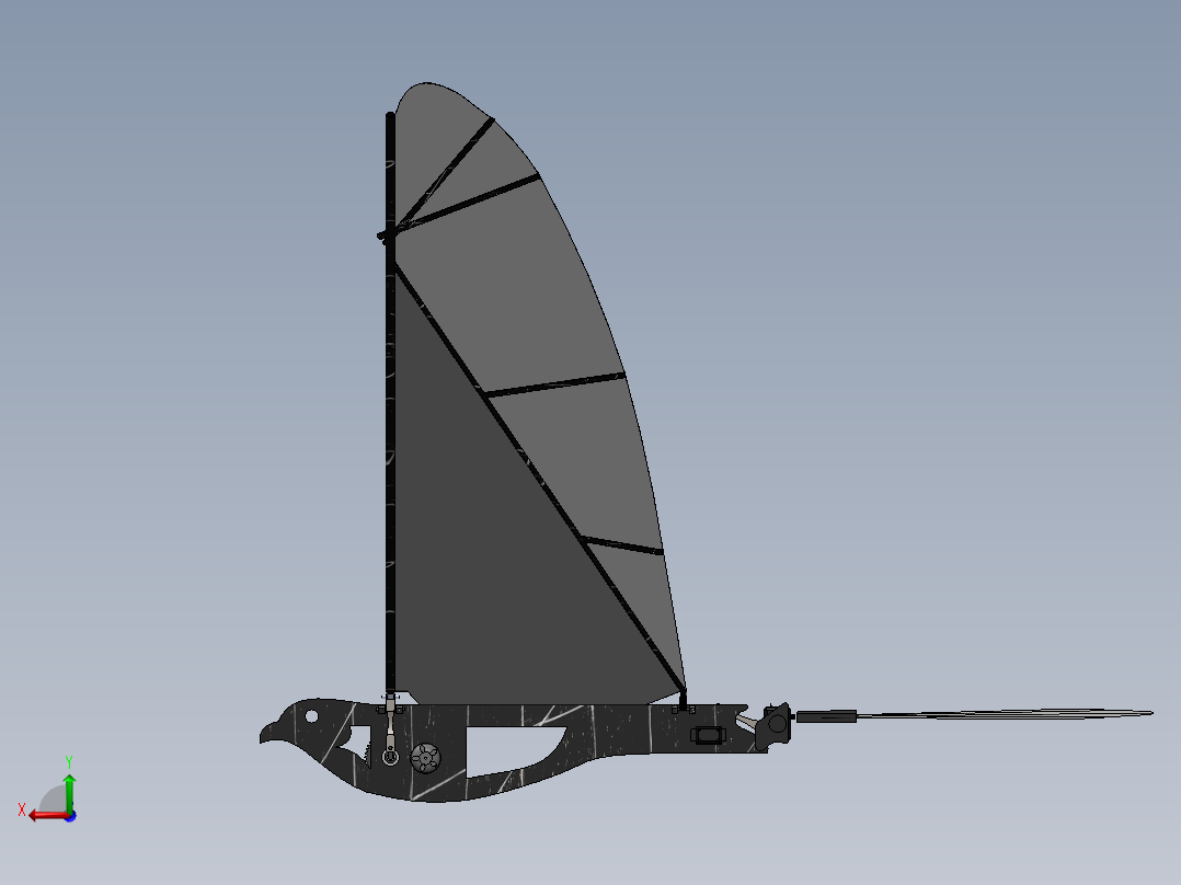 机械鸟模型图三维后视图