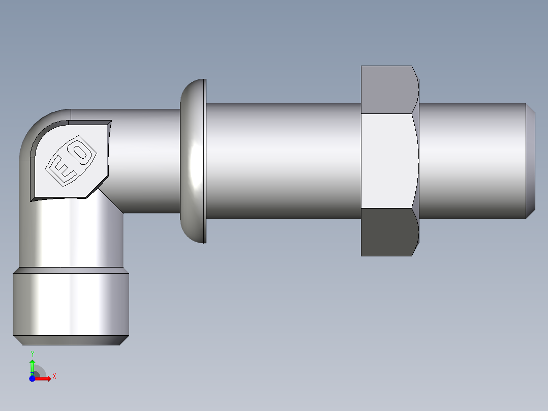 卡套式工业通用硬管接头EO_Bulkhead_elbow_WSV06LOMD71前视图