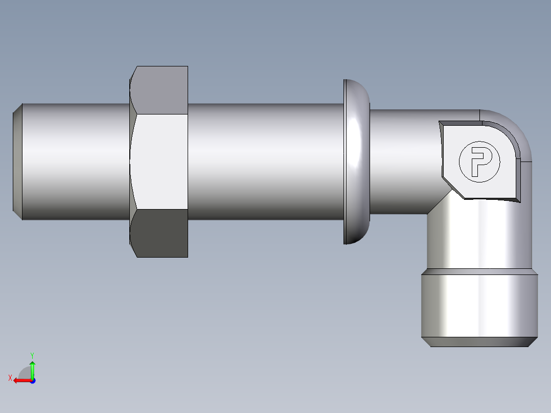卡套式工业通用硬管接头EO_Bulkhead_elbow_WSV06LOMD71后视图