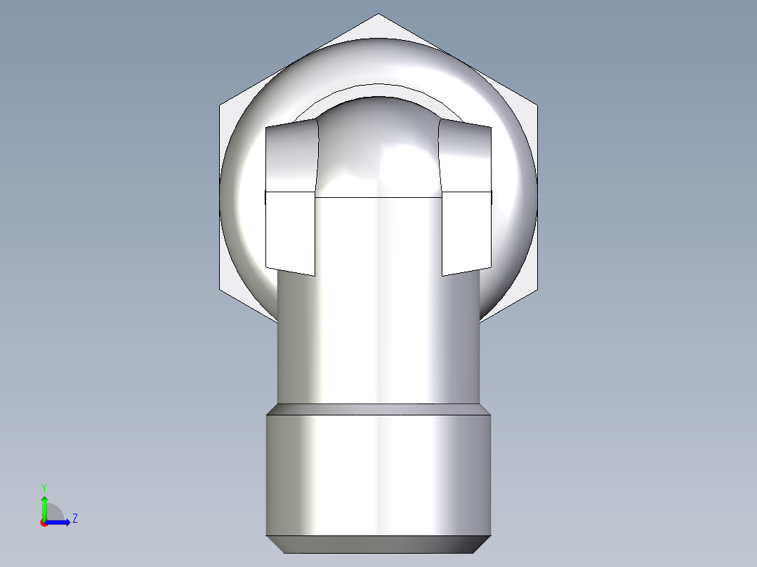 卡套式工业通用硬管接头EO_Bulkhead_elbow_WSV06LOMD71左视图