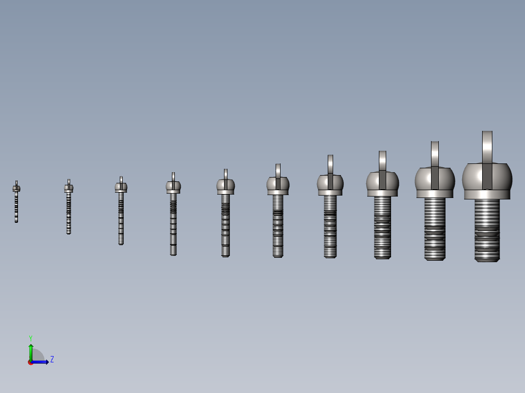 各种蝶形螺母羊角螺母左视图