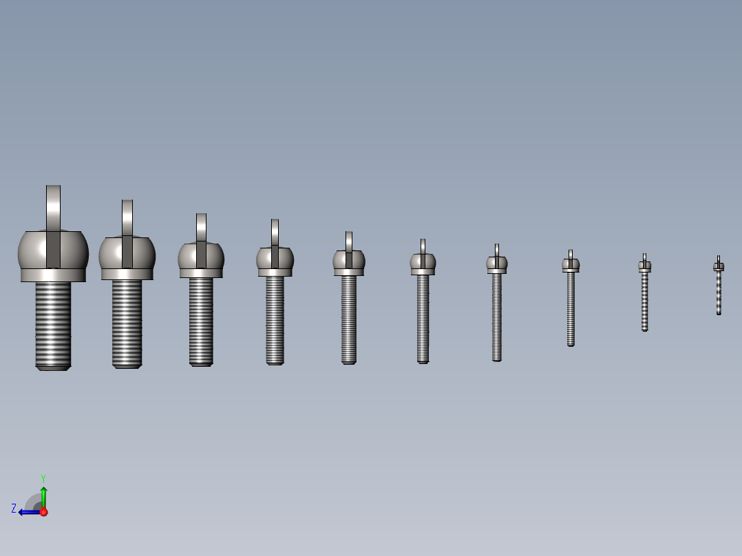 各种蝶形螺母羊角螺母右视图