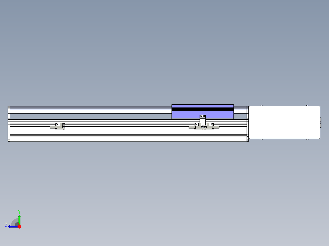 同步带滑台-半封闭B17H-L50-S350-R-P75-D3右视图