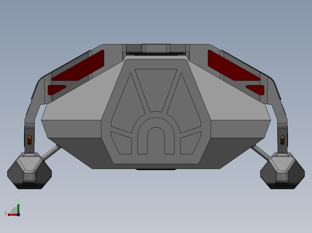 48--uss ozymandias航天飞机模型3D图纸后视图