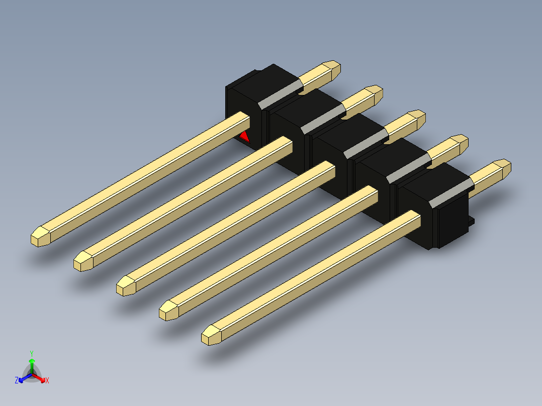 彩色公头100mil（2.54mm）系列-DS1021_black_1x05p_100mil_Type5_rev1.0
