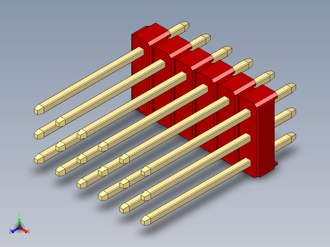 彩色公头100mil（2.54mm）系列-DS1021_red_3x06p_100mil_Type5_rev1.0