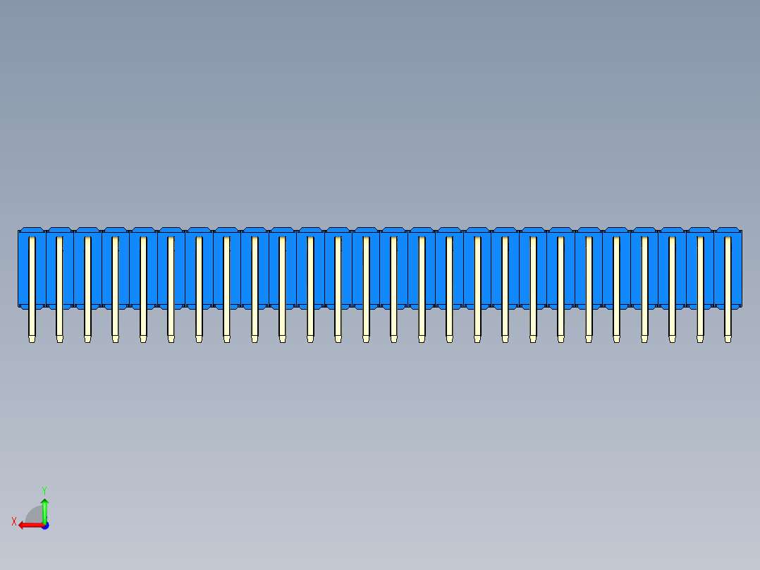 彩色公排针 100mil 2.54mm 系列-DS1022_blue_3x26p_100mil_TypeD_rev1.0后视图