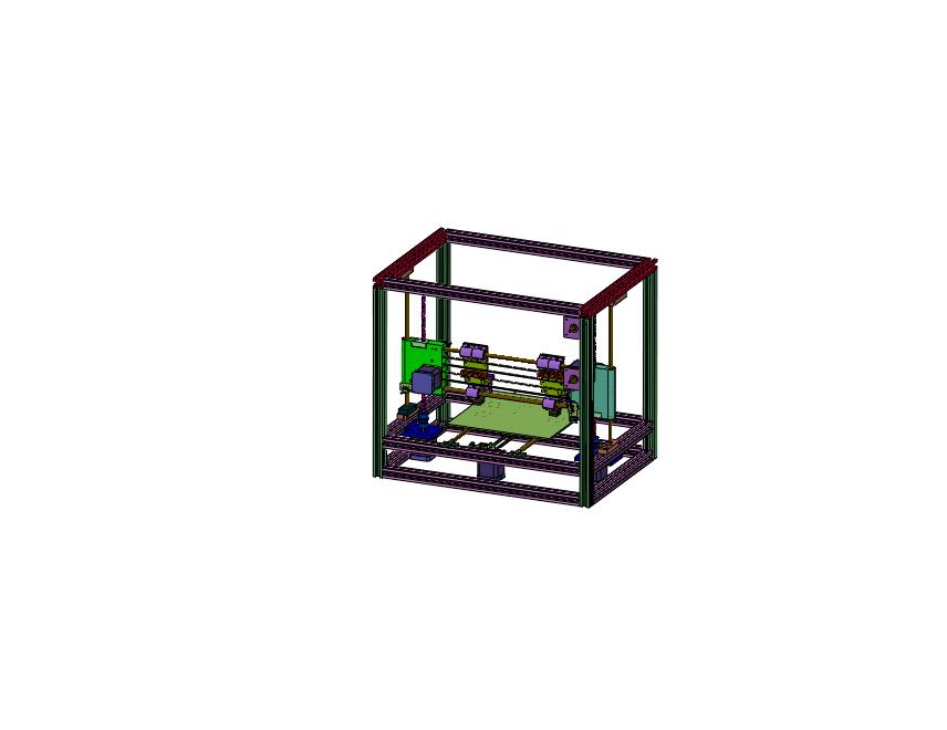 框架式兼容多材料双头3D打印机
