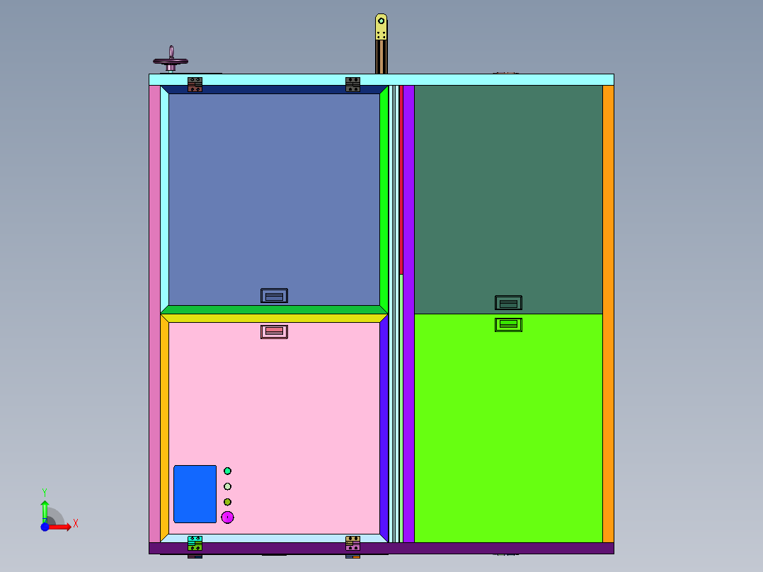 长扁型纸箱开箱设备前视图