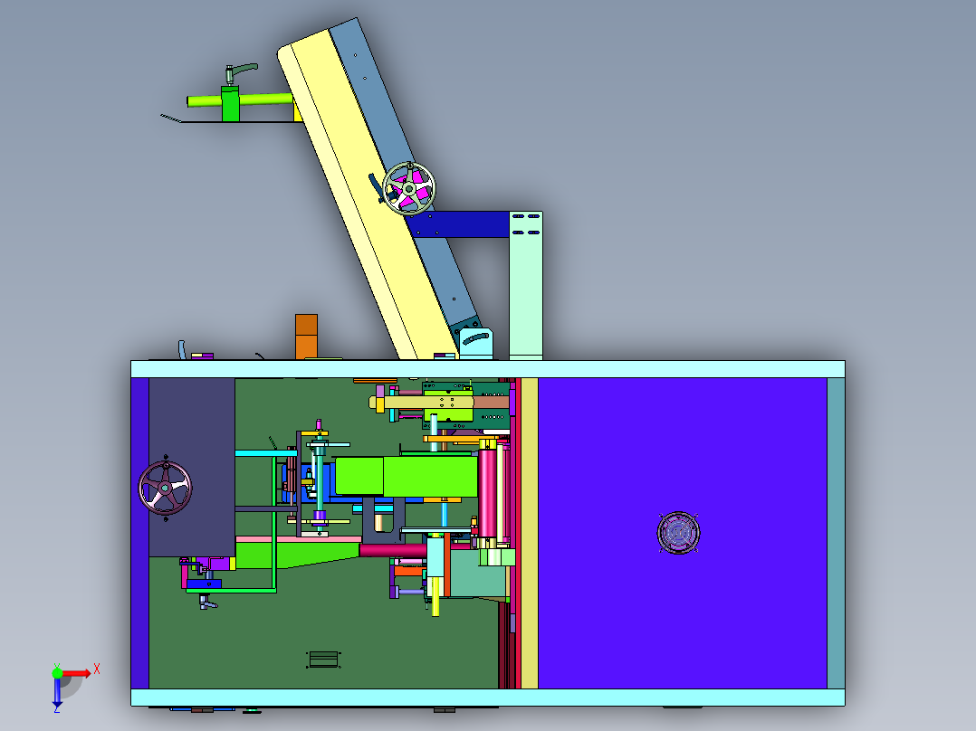 长扁型纸箱开箱设备俯视图
