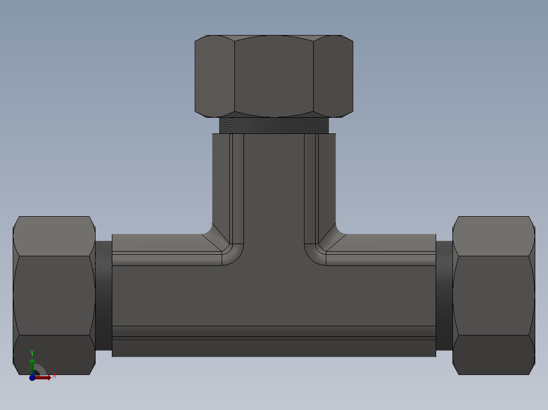 IKE 卡套正三通接头[IKE 04]前视图