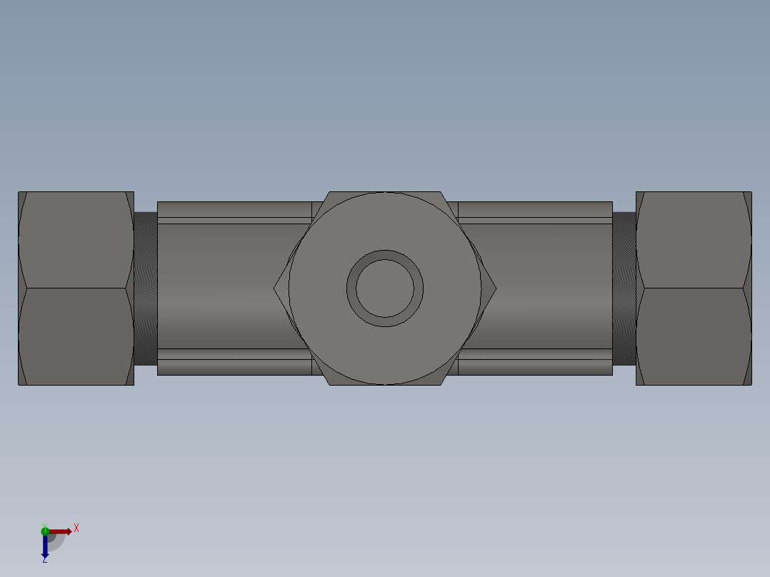 IKE 卡套正三通接头[IKE 04]俯视图