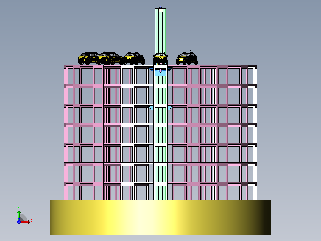 全自动升降旋转立体车库前视图