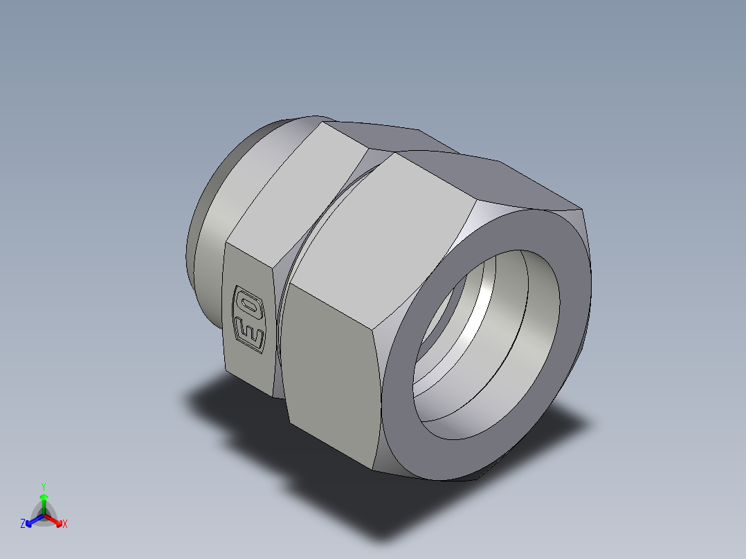 卡套式工业通用硬管接头EO_Weld_connector_AS35L正等轴测图