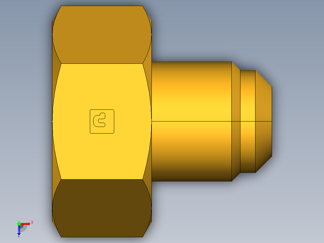 扩口式工业通用硬管接头Refrigerant Drum a Aapter 1F-8-12俯视图