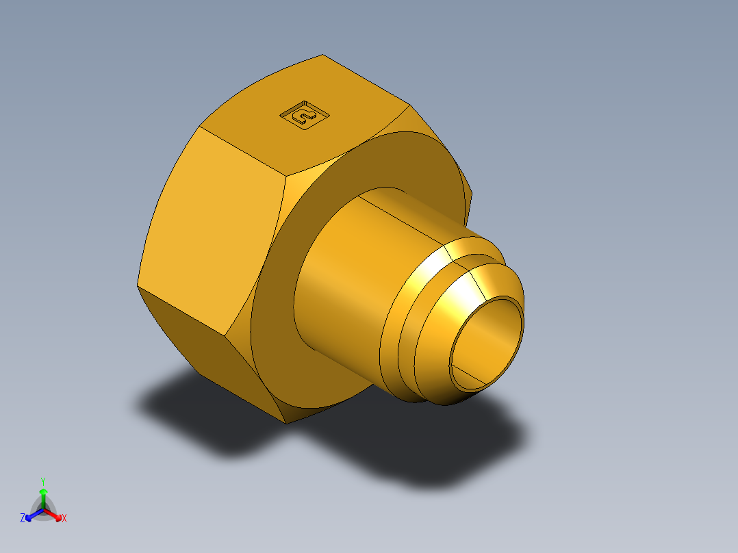 扩口式工业通用硬管接头Refrigerant Drum a Aapter 1F-8-12正等轴测图