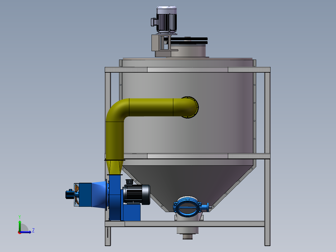 小型谷物烘干机设计(sw+cad+说明书)左视图