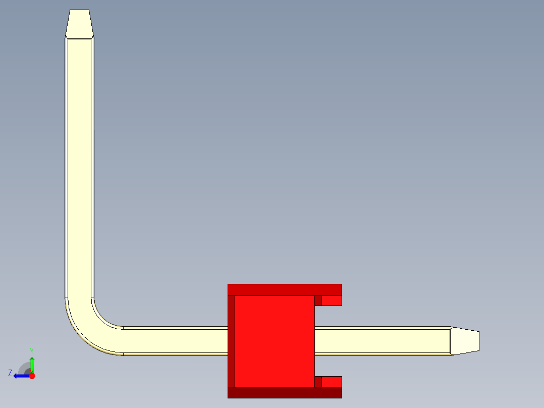 彩色公排针 100mil 2.54mm 系列-DS1022_red_27p_100mil_TypeU_rev1.0右视图
