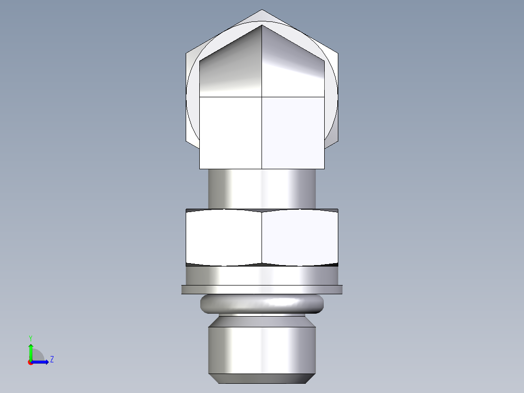 卡套式工业通用硬管接头EO_Adjustable_Locknut_elbow_WEE06ZSMORCF左视图