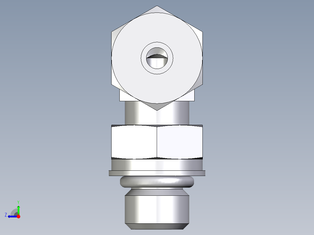卡套式工业通用硬管接头EO_Adjustable_Locknut_elbow_WEE06ZSMORCF右视图