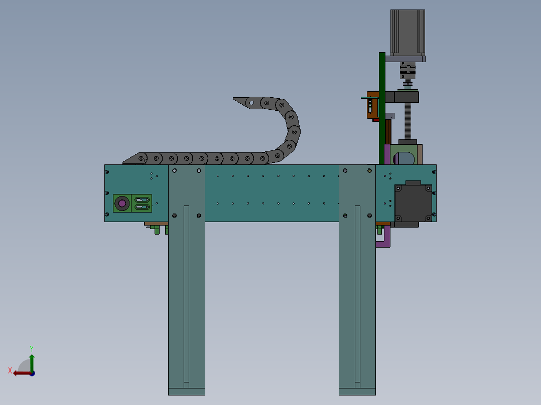 双轴XZ搬运机构三维SW模型设计资料后视图